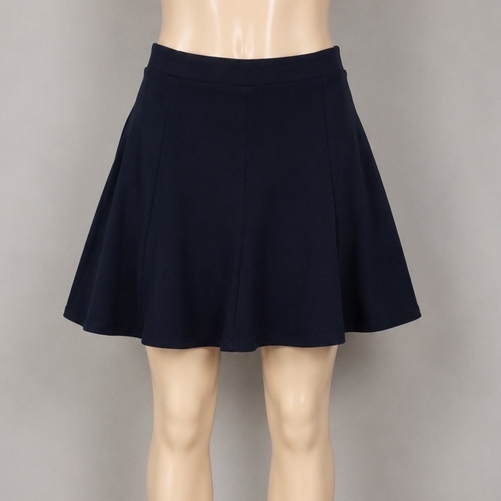 Lauren Ralph Lauren Womens XS Navy Blue Ponte Knit A-Line Skater Mini Skirt